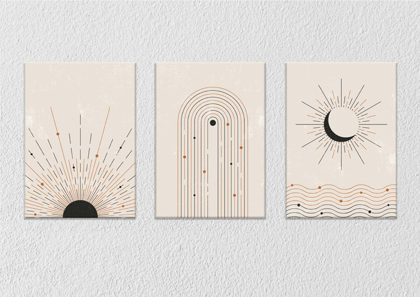 Boho Sun Moon, Set Of 3