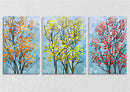 Multicolour Tree Wall Art, Set Of 3