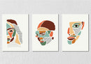 Abstract Face Art, Set Of 3