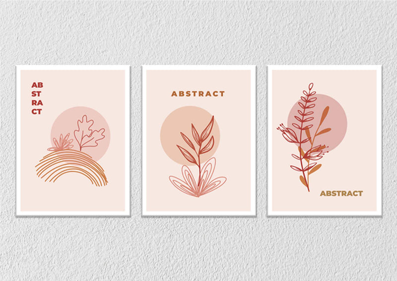 Simple Abstract Floral, Set Of 3