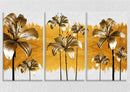 Golden Flowers Wall Art, Set Of 3