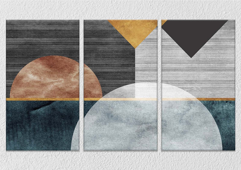 Semi Colour Abstract, Set Of 3