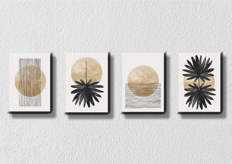 Abstract Leaf Art, Set Of 4