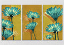 Blue Flowers Wall Art, Set Of 3
