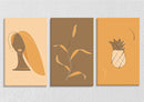 Minimal Modern Beige And Brown Wall Art, Set Of 3
