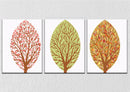 PopColour Tree On Blue WallArt, Set Of 3