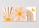 Pastel Sun Rays, Set Of 3