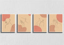 Woman Silhouette Line Art, Set Of 4