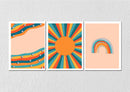 Sun Star Rainbow Art, Set Of 3