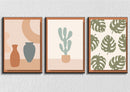 Vase, Cactus And Monstera Wall Art, Set Of 3