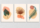 Bohemian Single Leaf wall Art, Set Of 3