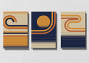 Sun Abstract, Set Of 3