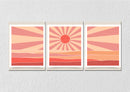 Sun Red Canvas Art, Set Of 3