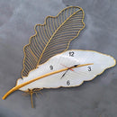 Big Golden Leaf Wall Clock