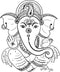 Sketch Of Ganpati On Brown Colour Painting Self Adhesive Sticker For Wardrobe