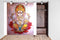 Ganpati On Lotus Painting Self Adhesive Sticker For Wardrobe