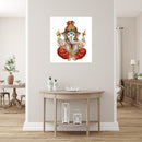 Sitting Ganpati Painting Self Adhesive Sticker Poster