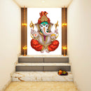 Sitting Ganpati Painting Self Adhesive Sticker Poster