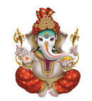 Sitting Ganpati Painting Self Adhesive Sticker Poster