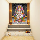 Ganpati In hand Lotus Painting Self Adhesive Sticker Poster