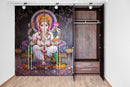 Ganpati In hand Lotus Painting Self Adhesive Sticker For Wardrobe