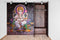 Ganpati In hand Lotus Painting Self Adhesive Sticker For Wardrobe