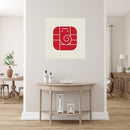 Red Ganpati In Square Art Self Adhesive Sticker Poster