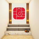 Red Ganpati In Square Art Self Adhesive Sticker Poster