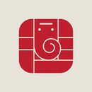 Red Ganpati In Square Art Self Adhesive Sticker Poster