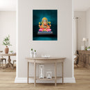 Ganpati In Pink Dhoti  Self Adhesive Sticker Poster