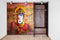 Colourful Ganpati Painting Self Adhesive Sticker For Wardrobe