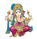 Ganesh Painting Self Adhesive Sticker Poster