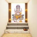 Ganpati In Yellow Dhoti Self Adhesive Sticker Poster