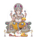 Ganpati In Yellow Dhoti Self Adhesive Sticker Poster