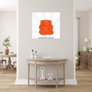 Orange Colour Ganpati Self Adhesive Sticker Poster