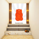 Orange Colour Ganpati Self Adhesive Sticker Poster