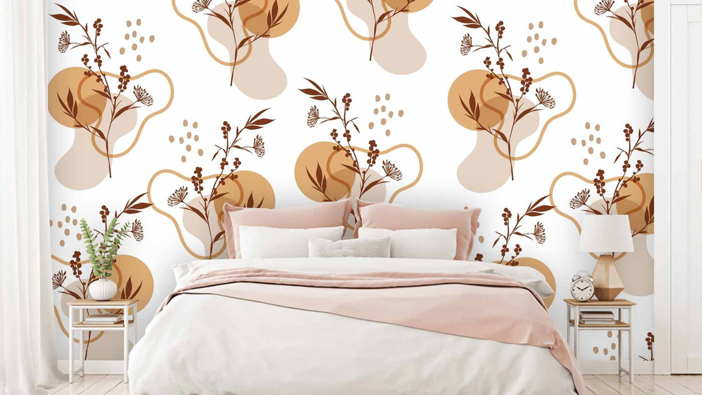 Minimalist Pattern Floral Wallpaper