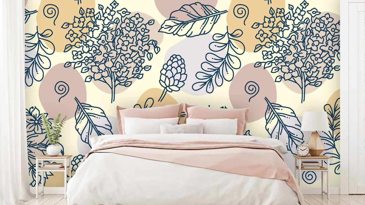 Simple Pattern Floral Wallpaper