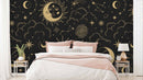 Golden Moon Clouds Abstract Wallpaper