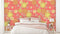 Retro Yellow Pink Floral Wallpaper