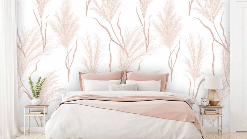 Pink Grass Pattern Wallpaper