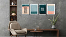 Pink Blue Canvas Art, Set Of 4