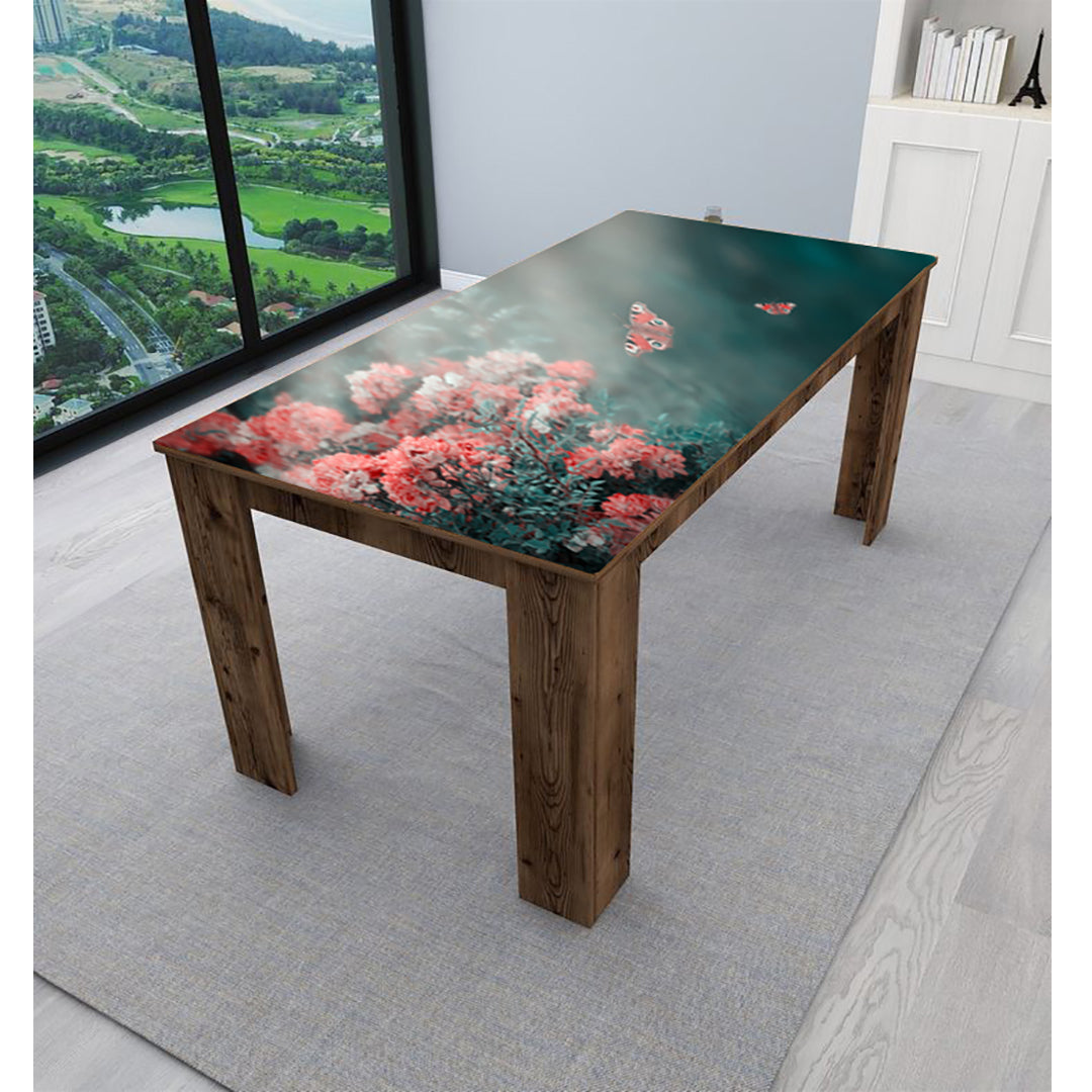 Pink Butterflys With Pink Florals Self Adhesive Sticker For Table