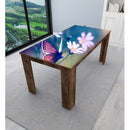 Pink Butterflys On Pink Flower Self Adhesive Sticker For Table