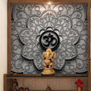 Black Om Pooja Room Wallpaper