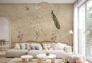 Brown Tapestry Chinoiserie Wallpaper