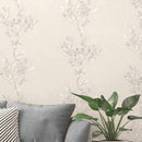 Signature Floral Vinyl Wallpaper