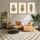 Minimal Line Drawing Leaves, Set Of 3