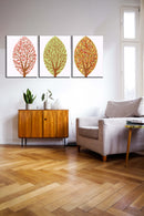 PopColour Tree On Blue WallArt, Set Of 3