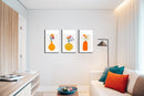 Citrus Vases Flower Bunch Wall Art, Set Of 3